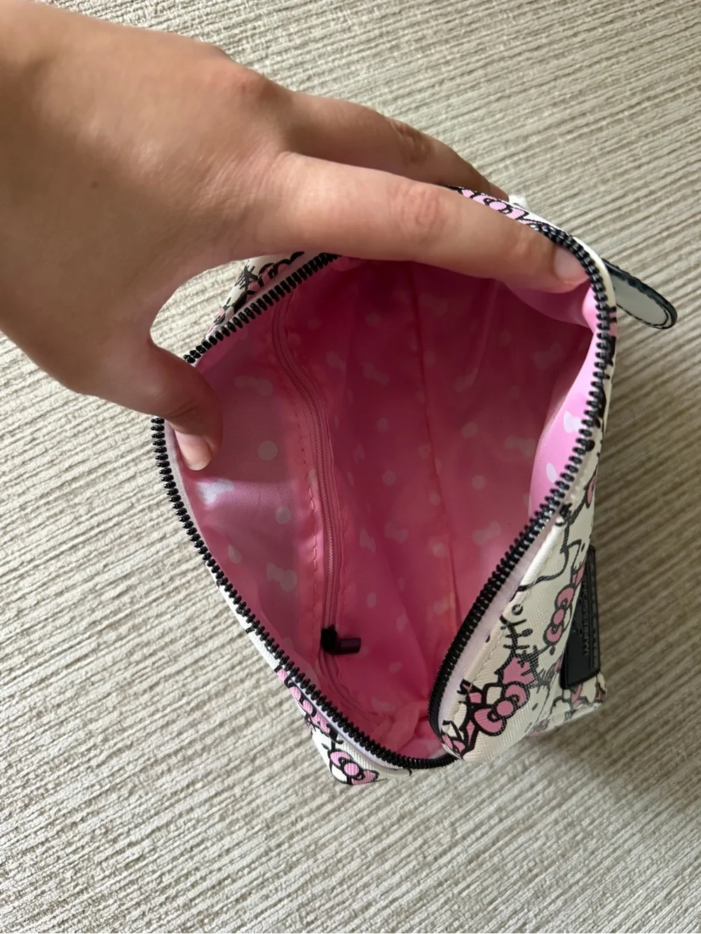 Hello Kitty Pink Bow Pattern Impressions Makeup Cosmetic Bag